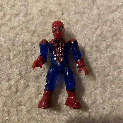 Rare Mega Bloks Spider-Man Toy Mini Figure 2  Gold Eyes Transparent Blue Suit • $36.19