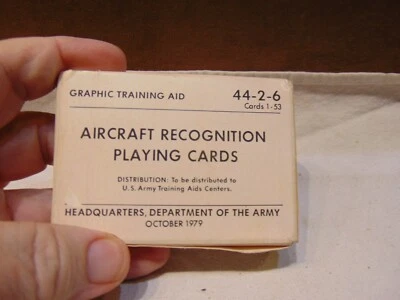 $13 • Buy 1979 Army Aircraft Recognition Playing Cards ~ 52 Cards, 1 Joker, 3 Blank Cards