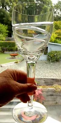 Stuart Crystal Wine Water Glass Jasper Conran Aura 10  Large Goblet Signed 1st • £65