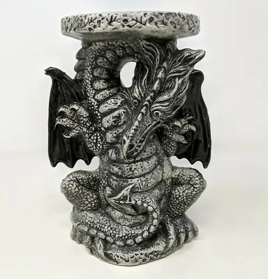 $15.99 • Buy JACPA Ceramic Craftsmen Handmade Gray Dragon Candle Holder Figurine USA FP20