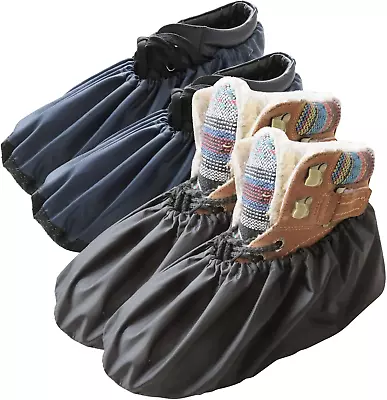 Washable Reusable Shoe Boot Covers - Non-Slip Water-Resistant (2 Pairs Extra L • $17.57