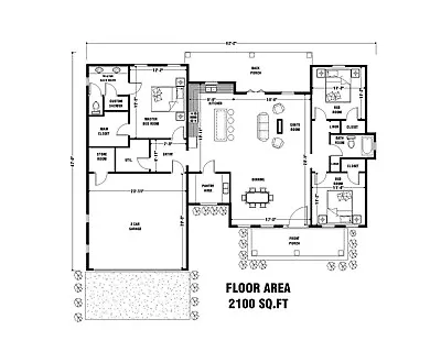 Custom Modern House Home Building Plans 3 Bedroom & 2 Bathroom - Free CAD File • £28.94