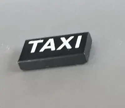 LEGO Part Tile 1 X 2 With Grove With White  TAXI  Pattern Viintage 1979 • $3.90