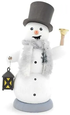 German Incense Smoker Smoking Figure Handmade Erzgebirge Snowman - Lantern • $39.95