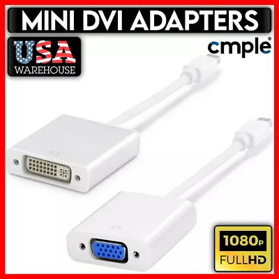 6  Mini DVI To VGA DVI Adapter Cable Video Converter 6 Inch Adapter For MacBook • $11.99