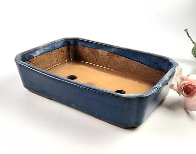 Vintage - Dark Blue Terracotta/ Stoneware Bonsai Tree Pot/ Planter - Rectangle • $89