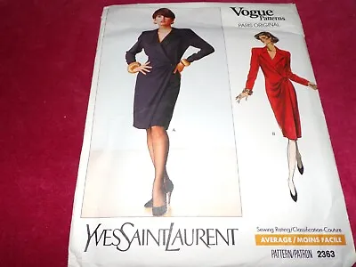 🌺 Vogue Paris Original #2363-designer Yves Saint Laurent - Ladies Pattern  8 Ff • $17.99