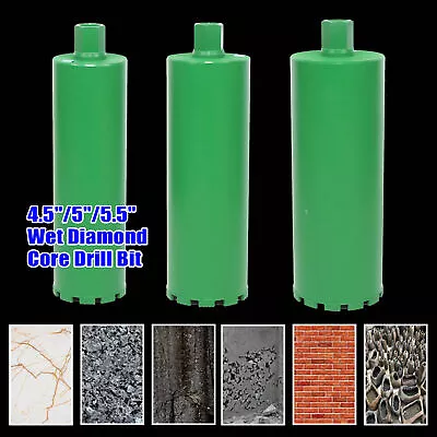 4.5''/5''/5.5'' Wet Diamond Core Drill Bit Hole Saw Brick Fit Concrete Drilling • $50