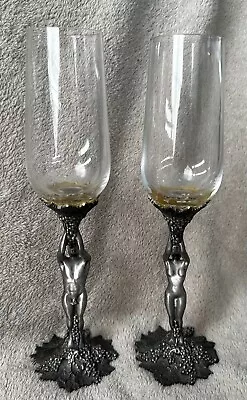 Matching Set Of Baker Art Foundry Fine Pewter Champagne Glass • $110