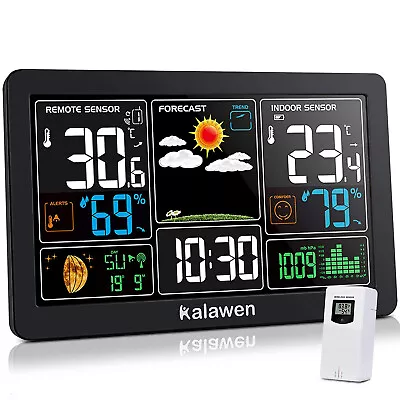 Weather Station With Outdoor Indoor Sensor MSF Wireless Digital Alarm Clock Bar • £51.09