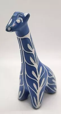 Vintage Blue Pottery Giraffe By Pablo Zabal Blue Zoo Chile • $25