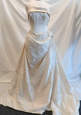 £49.99 • Buy Veritas Cream Wedding Dress Ball Gown UK Size 12 Net Lining Zip Closure Side Bow
