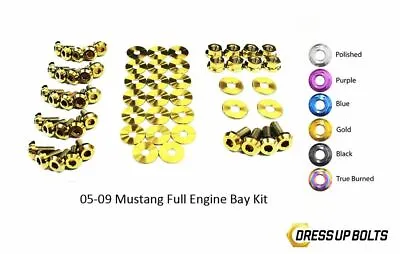 Dress Up Bolts For Ford Mustang GT 2005-2009 Titanium Full Engine Bay Kit Gold • $313.49