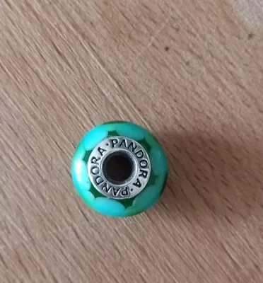 $32.50 • Buy Pandora Murano Green Aqua Turquoise Teal Charm 925 ALE