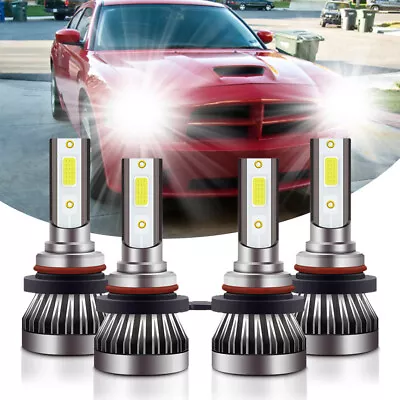 4X LED Headlights Bulbs 6000K White Kit For 2006 2007 2008 2009 Dodge Charger • $18.98