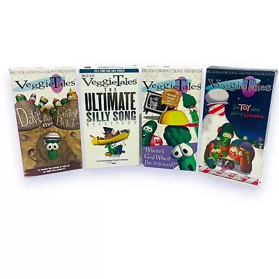 Vintage Veggie Tales VHS Tapes 1995-2001 Lot Of 4 Bible Stories • $5.95