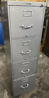 15   Size Vintage Steel Vertical File Cabinet Steelcase Industrial Gray ￼ • $250