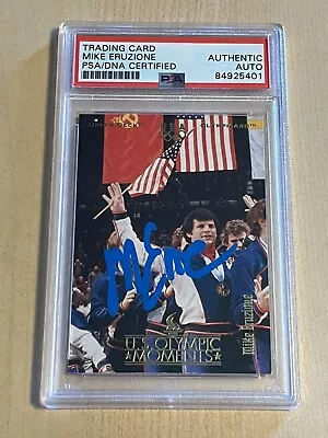 Mike Eruzione #69 Signed Autograph Auto 1996 Upper Deck Olympic Moments Card PSA • $99.99