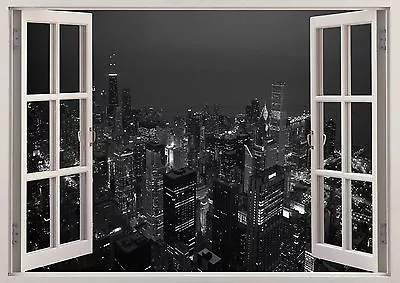 SkyScraper SkyLine New York London 3d Effect Window Wall View Sticker Poster 327 • £14.29