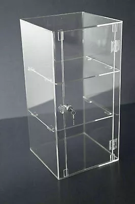 Display Cabinet 5mm Perspex Acrylic Lock 2 Keys & Removable Shelves Choices • £152
