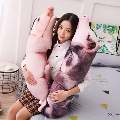 $28.99 • Buy 70cm Simulated Sleeping Pig Plush Pillow Animal Stuffed Pillow Kid Pet Gift Deco