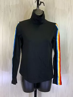Sweaty Rocks Mock Neck Stripe Trim Shirt Women's Size M NEW MSRP $25.99 • $15.99