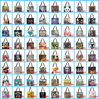 Women Printed Foldable Shoulder Travel Shopping Bag Large Tote Cloth Handbag • $10.89
