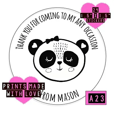 £1.70 • Buy Panda Party Bag Stickers , Baby Shower , Christening Teacher Personalised A23