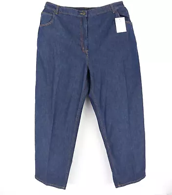 Mainstreet Blues Jeans Womens 22W Blue 100% Cotton Stretch Waist High Rise NWT • $19.99