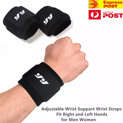 2× Adjustable Sports Wrist Brace Injury Wrap Bandage Support Wristband Gym Strap • $8.50