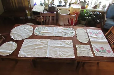 7 Vintage Table Runners Lot Hand Painted #3127 • £17.83