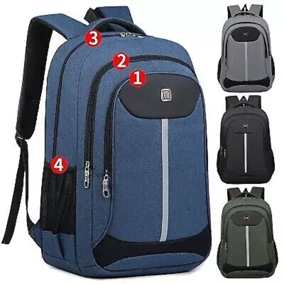 2024 New Men Large Travel Oxford Bag School Backpack Laptop Zipper Notebook New • $28.10