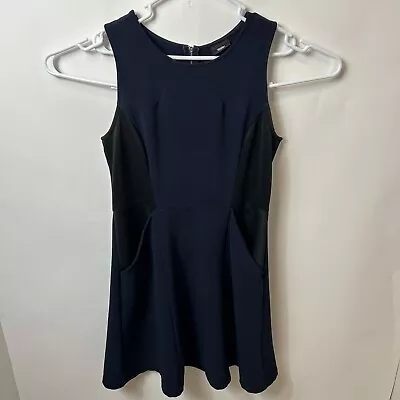 Mossimo Women's Dress Size Large Blue Black Zip Closure Sleeveless Pockets • $7.48