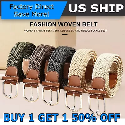 Elastic Fabric Braided BeltEnduring Stretch Woven Belt For Unisex Men/Women/Jun • $7.95