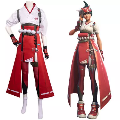 Overwatch 2 - OW Kiriko Cosplay Costume  Outfits Halloween Carnival Suit • $118.83