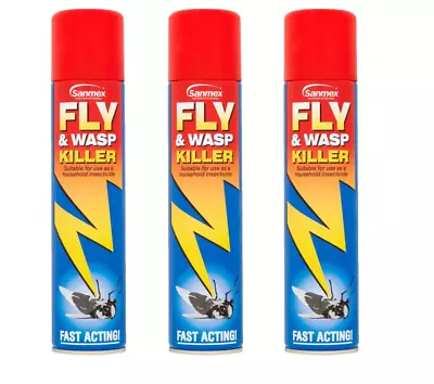 Sanmex Fly & Wasp Killer - Fast Acting 300ml / X3 • £7.57