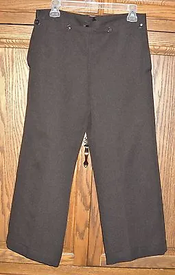 Amish Young Men's Charcoal Gray Button Flap Slacks  32 W 25  Inseam • $12