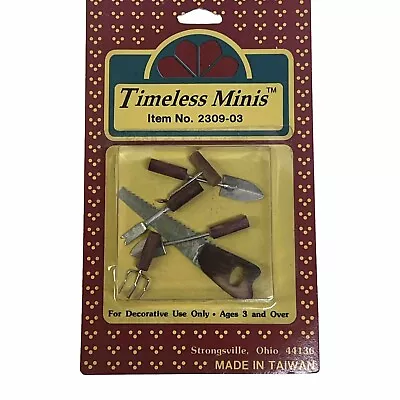 Timeless Minis Garden Tools Saw Wood Handles Dollhouse Miniature 6 PCs Vtg NOS • $4.99