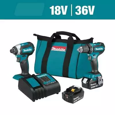 Makita Driver-Drill/ Impact Driver Combo Kit Brushless W/ 3 Ah Battery Tool Bag • $273.95