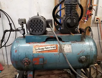 $890 • Buy Kellogg American Air Compressor 5HP W/ Emerson Motor