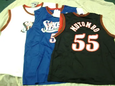 Philadelphia 76ers Dikembe Mutombo #55 Retro Champion Nba Jersey Hall Of Famer! • $49.99