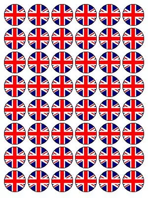 Union Jack Coronation Jubilee Ve Day Edible Cup Cake Topper Decorations • £2.75