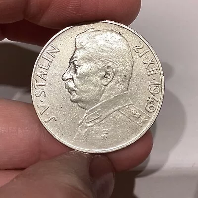 1949 CZECHOSLOVAKIA Josef Stalin Birthday VINTAGE Silver 100 Korun Coin • $25