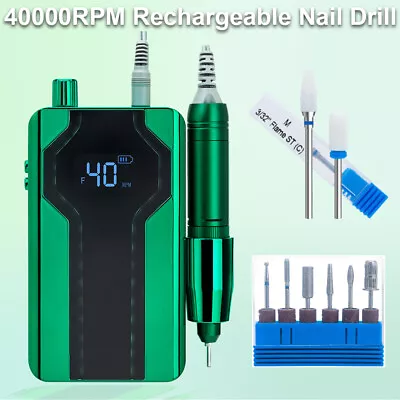 Professional 40000RPM Brushless Nail Drill Machine Rechargeable Portable Tools • $59.93