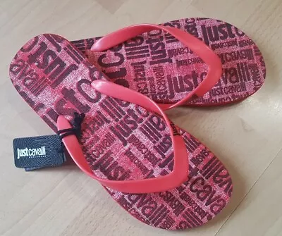 Just Cavalli Red Toe Post Flip Flops/Sandals UK 8. • £11.95