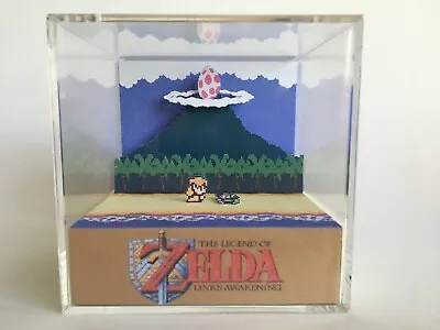 Legend Of Zelda Link's Awakening Gameboy Color Shadow Box Art Diorama 3.5  • $43.99