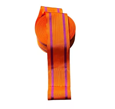 Masonic Regalia Apron Orange Moire Effect  Ribbon (1 Metre) Width Size 10cm • $8.70