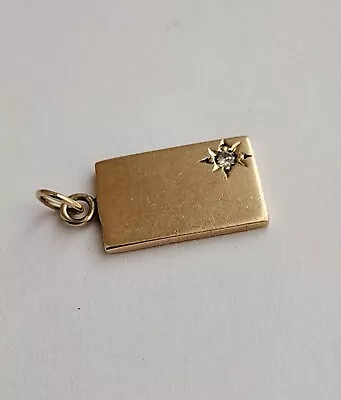 9ct Gold Diamond Ingot Pendant • £110