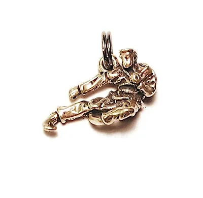 Silver Karate Charm 925 Sterling Martial Arts 3D Dangle 7/16” Long • $14.99