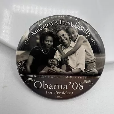 2008 Barack Michelle & Obama Family Picture Campaign Button Group • $5